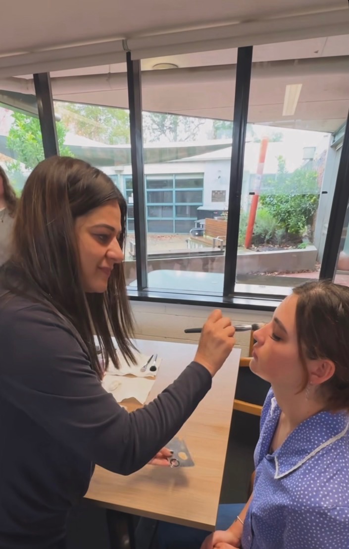 Ankita doing makeup